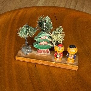 Vintage Japanese Kokeshi Miniature Diorama